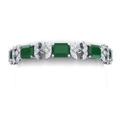 38.13 ctw Emerald & VS Diamond Bracelet 18K White Gold - REF-527K3W - SKU:39390