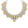 76 ctw Canary Citrine & VS Diamond Necklace 18K White Gold - REF-1381N8A - SKU:38634