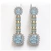16.22 ctw Aquamarine & Diamond Earrings 14K Yellow Gold - REF-321M3F - SKU:44935