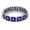 Image 3 : 48.04 ctw Sapphire & VS Diamond Bracelet 18K White Gold - REF-709M3F - SKU:39018