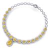 Image 3 : 48.24 ctw Canary Citrine & VS Diamond Necklace 18K White Gold - REF-781M8F - SKU:39432