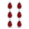 Image 1 : 27.06 ctw Ruby & VS Diamond Earrings 18K White Gold - REF-400X2R - SKU:38844