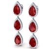 Image 2 : 27.06 ctw Ruby & VS Diamond Earrings 18K White Gold - REF-400X2R - SKU:38844