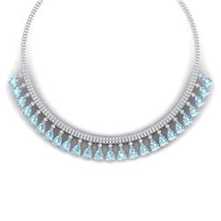 43.05 ctw Sky Topaz & VS Diamond Necklace 18K White Gold - REF-854H5M - SKU:38880