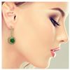 Image 3 : 12.9 ctw Emerald & Diamond Earrings 14K Yellow Gold - REF-266Y9X - SKU:43954