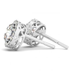 4.40 ctw Diamond Solitaire Earrings VS/SI 14K White Gold - REF-1673W2H - SKU:29285