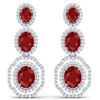 Image 1 : 17.01 ctw Ruby & VS Diamond Earrings 18K White Gold - REF-381V8Y - SKU:39204