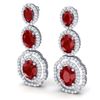 Image 2 : 17.01 ctw Ruby & VS Diamond Earrings 18K White Gold - REF-381V8Y - SKU:39204
