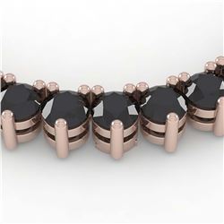 60 ctw 3 Prong Black VS Diamond Necklace 14K Rose Gold - REF-1618N2A - SKU:29906