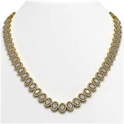 42.56 ctw Oval Diamond Necklace 18K Yellow Gold - REF-5876F9N - SKU:42814