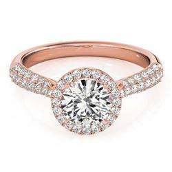 1.40 ctw VS/SI Diamond Halo Ring 18K Rose Gold - REF-285A2V - SKU:26186