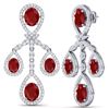 Image 3 : 25.08 ctw Ruby & VS Diamond Earrings 18K White Gold - REF-490Y9X - SKU:38574
