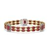 Image 1 : 30.83 ctw Ruby & Diamond Bracelet 14K Yellow Gold - REF-315W3H - SKU:45142