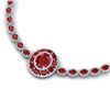 Image 1 : 43.54 ctw Ruby & VS Diamond Necklace 18K White Gold - REF-1054N5A - SKU:39276