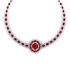 Image 2 : 43.54 ctw Ruby & VS Diamond Necklace 18K White Gold - REF-1054N5A - SKU:39276