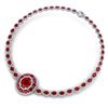 Image 3 : 43.54 ctw Ruby & VS Diamond Necklace 18K White Gold - REF-1054N5A - SKU:39276