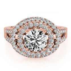 1.75 ctw VS/SI Diamond Halo Ring 18K Rose Gold - REF-328V8Y - SKU:26926