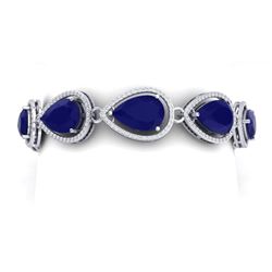 28.31 ctw Sapphire & VS Diamond Bracelet 18K White Gold - REF-490H9M - SKU:39561