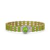 Image 1 : 26.1 ctw Peridot & Diamond Bracelet 14K Yellow Gold - REF-196M3F - SKU:45850