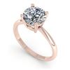 Image 2 : 2 ctw VS/SI Diamond Engagement Ring 18K Rose Gold - REF-1003M5F - SKU:32441