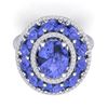 Image 2 : 8.49 ctw Tanzanite & VS Diamond Ring 18K White Gold - REF-218M2F - SKU:39246