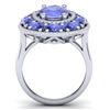 Image 3 : 8.49 ctw Tanzanite & VS Diamond Ring 18K White Gold - REF-218M2F - SKU:39246