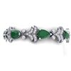 Image 1 : 24.8 ctw Emerald & VS Diamond Bracelet 18K White Gold - REF-472M7F - SKU:38730
