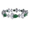 Image 3 : 24.8 ctw Emerald & VS Diamond Bracelet 18K White Gold - REF-472M7F - SKU:38730