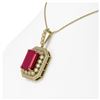 Image 3 : 16.46 ctw Ruby & Diamond Necklace 14K Yellow Gold - REF-325H6M - SKU:43564
