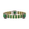 Image 1 : 39.16 ctw Emerald & Diamond Bracelet 14K Yellow Gold - REF-454M5F - SKU:45310