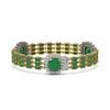 Image 2 : 39.16 ctw Emerald & Diamond Bracelet 14K Yellow Gold - REF-454M5F - SKU:45310