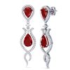 Image 3 : 16.57 ctw Ruby & VS Diamond Earrings 18K White Gold - REF-345Y5X - SKU:39513