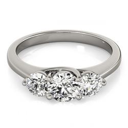 3 ctw VS/SI Diamond 3 Stone Bridal Ring 14K White Gold - REF-802H2M - SKU:25865
