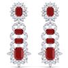 Image 1 : 30.25 ctw Ruby & VS Diamond Earrings 18K White Gold - REF-618W2H - SKU:39408