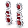 Image 2 : 30.25 ctw Ruby & VS Diamond Earrings 18K White Gold - REF-618W2H - SKU:39408