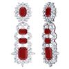 Image 3 : 30.25 ctw Ruby & VS Diamond Earrings 18K White Gold - REF-618W2H - SKU:39408