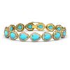 Image 1 : 15.8 ctw Turquoise & Diamond Halo Bracelet 10K Yellow Gold - REF-279Y6X - SKU:46030