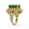 Image 3 : 11.98 ctw Emerald & Diamond Ring 14K Yellow Gold - REF-267F6N - SKU:43510
