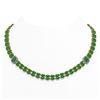 Image 1 : 62.38 ctw Jade & Diamond Necklace 14K Yellow Gold - REF-439X3R - SKU:45136