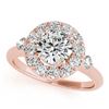 Image 1 : 1 ctw VS/SI Diamond Halo Ring 18K Rose Gold - REF-103W2H - SKU:26306