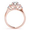 Image 2 : 1 ctw VS/SI Diamond Halo Ring 18K Rose Gold - REF-103W2H - SKU:26306