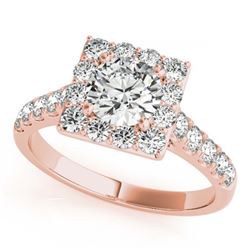 2.5 ctw VS/SI Diamond Halo Ring 18K Rose Gold - REF-544R5K - SKU:26836