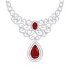 Image 2 : 87.52 ctw Ruby & VS Diamond Necklace 18K White Gold - REF-2000X2R - SKU:39839