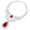 Image 3 : 87.52 ctw Ruby & VS Diamond Necklace 18K White Gold - REF-2000X2R - SKU:39839