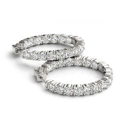 10 ctw Diamond VS/SI 30 mm Hoop Earrings 14K White Gold - REF-885A2V - SKU:29020