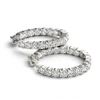 Image 1 : 10 ctw Diamond VS/SI 30 mm Hoop Earrings 14K White Gold - REF-885A2V - SKU:29020