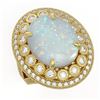 Image 1 : 9.48 ctw Opal & Diamond Ring 14K Yellow Gold - REF-293A3V - SKU:43858