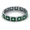 Image 3 : 48.04 ctw Emerald & VS Diamond Bracelet 18K White Gold - REF-781V8Y - SKU:39012