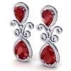Image 2 : 31.6 ctw Ruby & VS Diamond Earrings 18K White Gold - REF-445N5A - SKU:39543