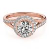 Image 1 : 1.85 ctw VS/SI Diamond Halo Ring 18K Rose Gold - REF-385X3R - SKU:26830